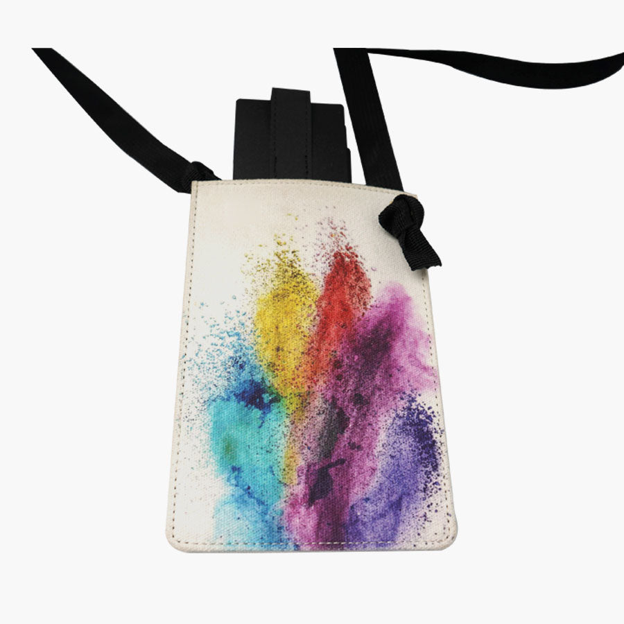 Canvas Crossbody Cell Phone Bag with Shoulder Strap